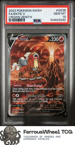 Fa/Entei V #GG36 - 2023 Pokemon Sword And Shield Crown Zenith - PSA 10 - Image 1