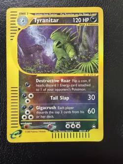 2002 Aquapolis Reverse Holo Tyranitar Dark E-Reader Wotc 040/147 HP-Damaged - Image 1
