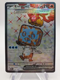 Pokemon TCG SV Obsidian Flames Eiscue EX 210/197 Full Art Ultra Rare NM - Image 1
