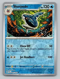 Reverse Holo Sharpedo 043/162 Uncommon Temporal Forces Pokemon - Image 1