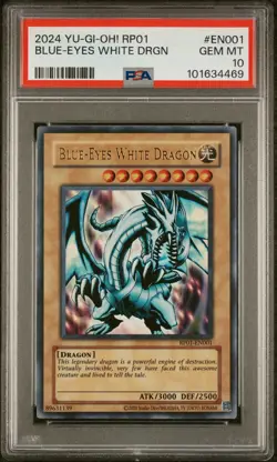 YU-GI-OH! RP01-EN001 RETRO PACK BLUE-EYES WHITE DRAGON PSA 10 - Image 1