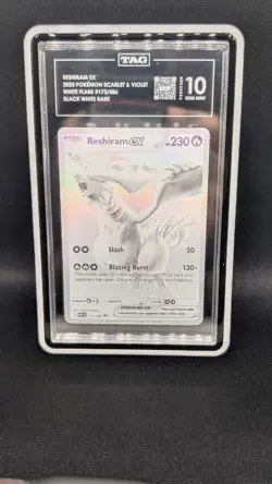 🔥 2025 Pokemon Reshiram ex BWR #173/086 - White Flare - TAG 10 GEM MINT - Rare! - Image 1