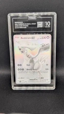 🔥 2025 Pokemon Reshiram ex BWR #173/086 - White Flare - TAG 10 GEM MINT - Rare! - Image 3