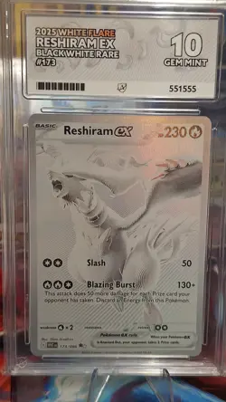 Pokemon Reshiram EX White Flare | 173/086 | Perfect Subgrades | Ace 10 - Image 1
