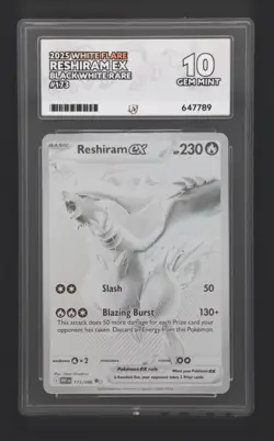 Reshiram EX 173/086 White Flare Pokemon TCG - ACE 10 Gem Mint PERFECT SUBS - Image 1