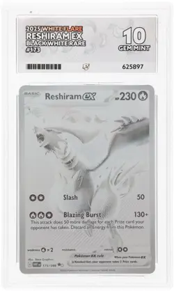 Pokemon TCG Reshiram EX White Flare Card 173/086 Ace Graded 10 - Image 3