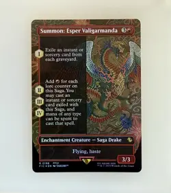 MTG: Summon: Esper Valigarmanda (Borderless) Commander: Final Fantasy Foil NM - Image 1