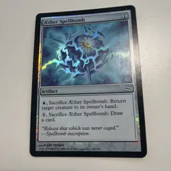 MTG NM FOIL Aether Spellbomb Mirrodin Magic the Gathering - Image 1