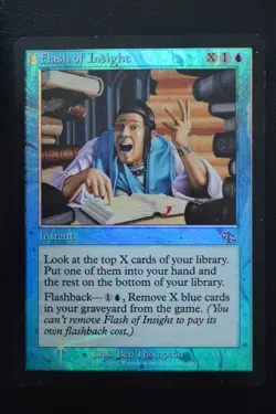 Magic The Gathering MTG FLASH OF INSIGHT FOIL Judgment HP Heavily Played - Image 1