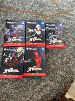 Spider-Man Magic the Gathering Welcome Deck Set of all 5 - Image 1
