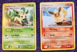 Leafeon 24/100 & Flareon 19/100 Majestic Dawn Non Holo Rare Pokemon *NICE* - Image 1