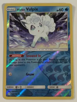 Pokemon Card Cosmic Eclipse Alolan Vulpix 39/236 Common Reverse Holo VLP - Image 1