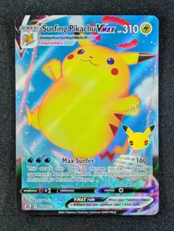 2021 Pokemon SURFING PIKACHU VMAX #009/025 Celebrations Holo Ultra Rare ENG (A) - Image 1