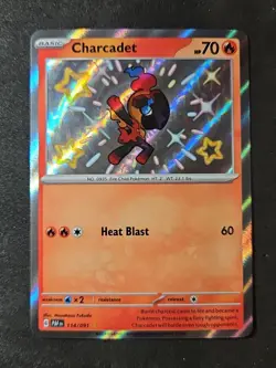Pokemon TCG Charcadet Baby Shiny 114/091 SV: Paldean Fates (1B) - Image 1