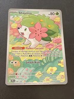 Pokemon Card TCG Shaymin 185/182 Illustration Rare Holo 2025 Destined Rivals NM - Image 1