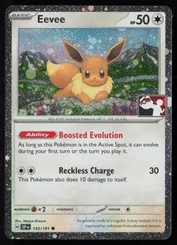 Pokemon Eevee 143/191 Prize Pack Series Cards Cosmo Holo Pack Fresh - NM - Image 1