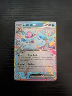 Glaceon ex 26/131 Holiday Snowflake Stamp Promo Pokemon Card Holo Full Art NM - Image 1