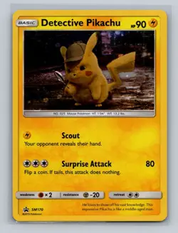 Pokemon TCG Detective Pikachu SM170 SM Promos Rare LP-MP - Image 1