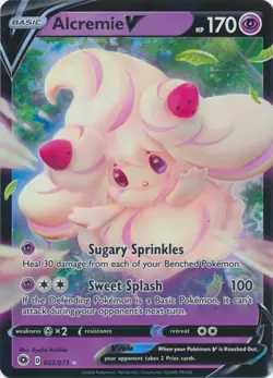 Alcremie V - 022/073 Ultra Rare Champion’s Path NM Pokemon TCG - Image 1