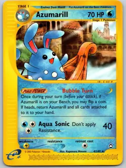 AZUMARILL POKEMON AQUAPOLIS 4/147 RARE LP - Image 2