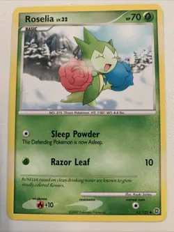 Roselia - 62/132 - Uncommon LP, English Pokemon Secret Wonders 2007 - Image 1
