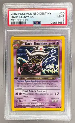 2002 Pokemon Neo Destiny 1st Edition 20 Dark Slowking PSA 9 129663688 - Image 1
