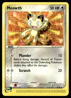 EX-NM Team Magma vs Team Aqua - Meowth Common 42/95 2004 Pokemon TCG - Image 1