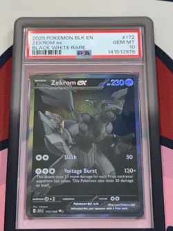 2025 POKEMON BLK EN-BLACK BOLT BLACK WHITE RARE #172 ZEKROM EX PSA 10 - Image 1