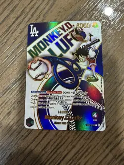 One Piece Monkey D. Luffy Foil Los Angeles Dodgers PROXY CARD - Image 1