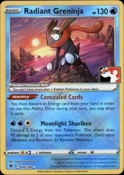 Radiant Greninja Holo Radiant Rare Prize Pack Series Cards 046/189 NM - Image 1