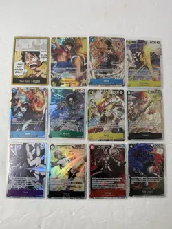 OP-15 English Trading Card Lot Of 12 SR, 1 R, 1 Don Gold Luffy And 1 SEC LUFFY) - Image 1