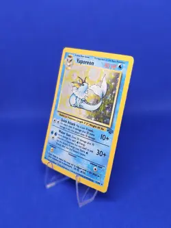 Pokemon card TCG Vaporeon 12/64 Holo Rare Jungle Vintage 1999 English MP - Image 3