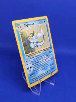 Pokemon card TCG Vaporeon 12/64 Holo Rare Jungle Vintage 1999 English MP - Image 4