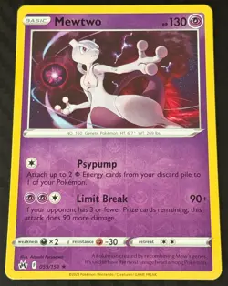 Mewtwo 059/159 Holo Rare Crown Zenith Pokemon Reverse Holo Near Mint - Image 1