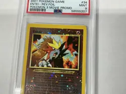 2001 Pokemon Wotc Promo Entei Reverse Holo PSA 9 #34/53 English TCG - Image 4