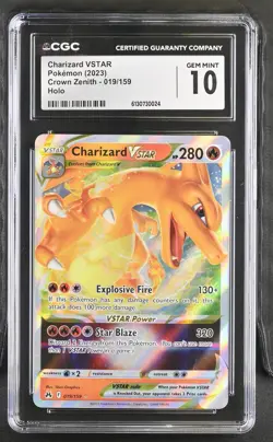 CGC 10 GEM MINT Charizard VSTAR 019/159 Crown Zenith Pokemon Holo Rare - Image 1
