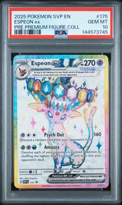 2025 POKEMON SVP PROMO PREMIUM FIGURE COLLECTION #175 ESPEON EX PSA 10 - Image 1
