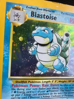 Pokemon TCG Blastoise 2/130 with SWIRL Base Set 2 Holo Foil Rare DMG - Image 3