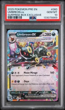 2025 POKEMON PRE EN-PRISMATIC EVOLUTIONS #060 UMBREON EX PSA 10 - Image 1