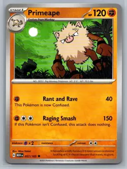 Primeape 57/165 Scarlet & Violet 151 Uncommon Pokemon TCG 2023 - Image 1