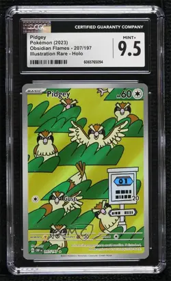 Pidgey Illustration Rare Pokemon Scarlet & Violet: Obsidian Flames OBF CGC 9.5 - Image 1