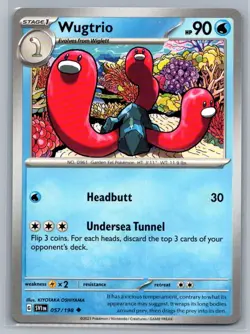Wugtrio 57/198 Scarlet & Violet Uncommon Pokemon TCG 2023 - Image 1