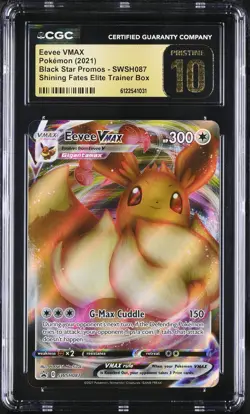 CGC 10 Eevee Vmax Swsh087 Shining Fates Elite Trainer Box Pokemon Pristine - Image 1