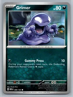 Grimer 88/165 Scarlet & Violet 151 Common Pokemon TCG 2023 - Image 1