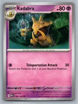 Kadabra 64/165 Scarlet & Violet 151 Uncommon Pokemon TCG 2023 - Image 1