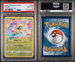 2020 POKEMON SWORD & SHIELD VIVID VOLTAGE #009 CELEBI PSA 10 - Image 3