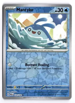 Pokemon Paradox Rift Mantyke 039/182 Common Reverse Holo - Image 1