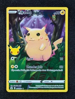 2021 Pokemon PIKACHU #005/025 Celebrations Rare Lightning English - Image 1