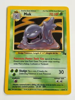 Muk - 13/62 - Pokemon Fossil - Holo Rare - Moderately Played - Image 1