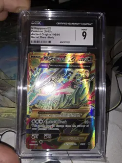 CGC 9 Pokemon M Rayquaza EX 2015 Shiny Full Art Holo 98/98 XY Ancient Origins - Image 3